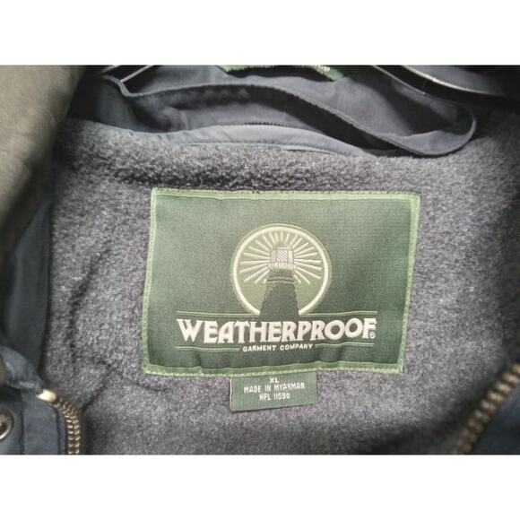 Weatherproof Mens Black Layered Fleece Lined Coat (Size Xl) Polyester/Nylon - Picture 3 of 6